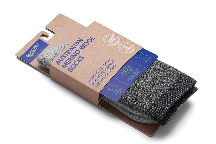 Blundstone Mid-Weight Merino Wool Socks Black/Grey