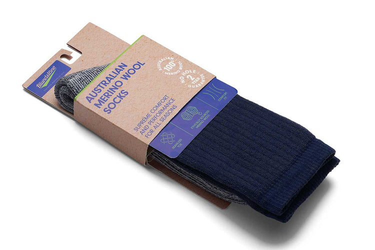 Buy Navy/Grey Merino Wool Socks